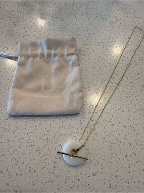 Uncommon James Gold Necklace with White Jade Pendant